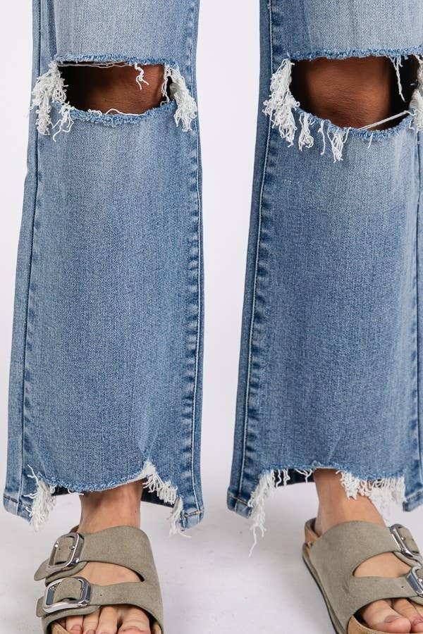 High waisted stretch jeans