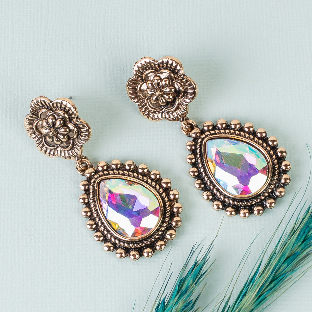 Crystal squash blossom earrings