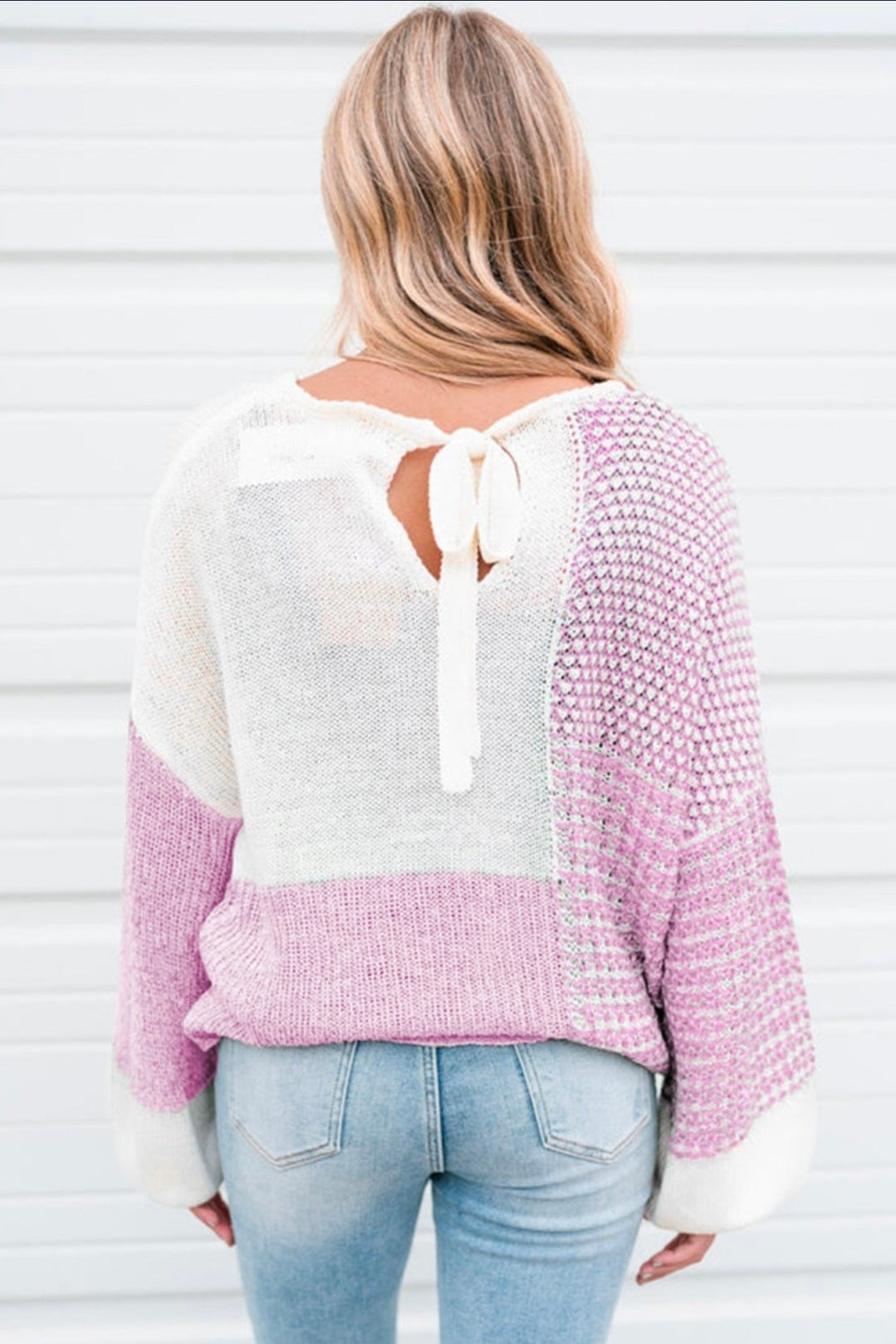 Lavender colorblock sweater