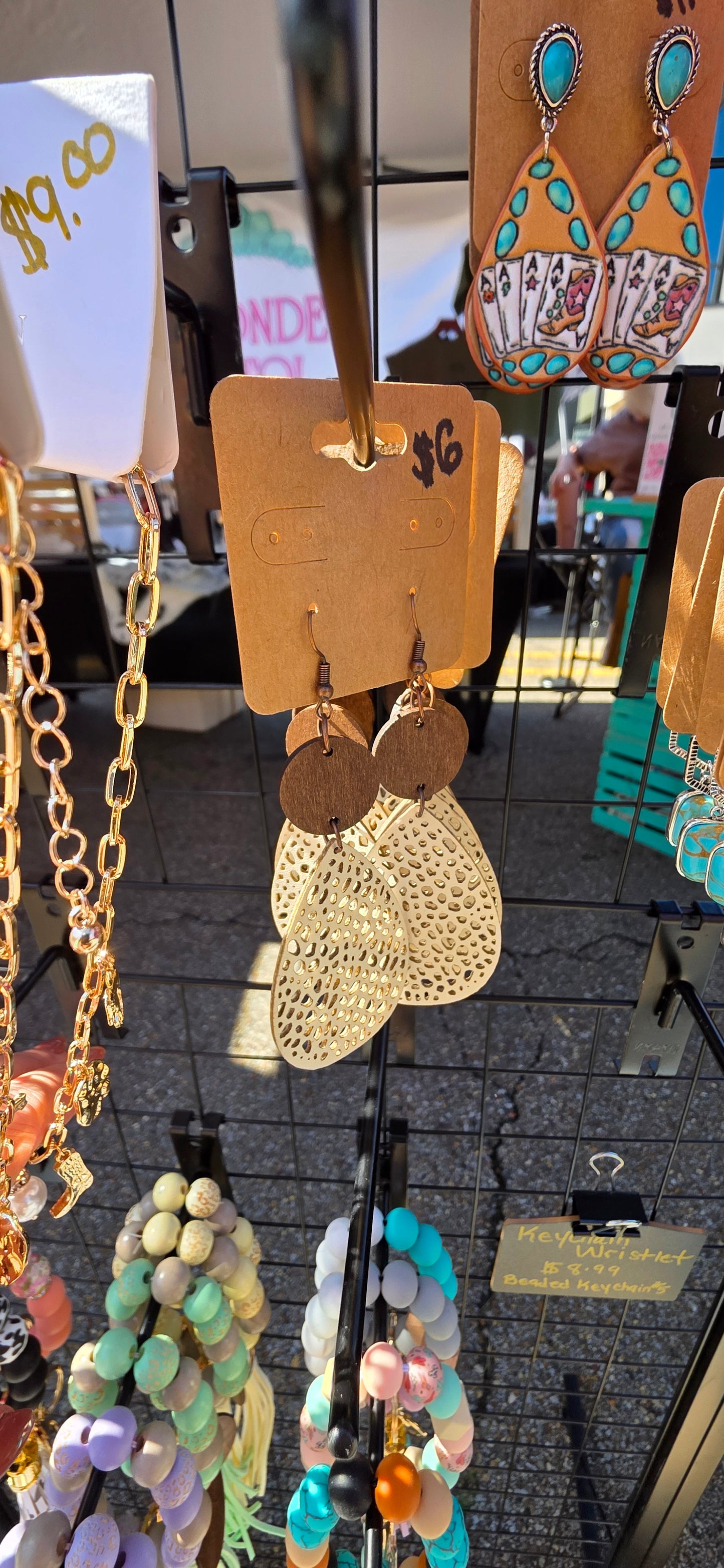 Brown wood earrings