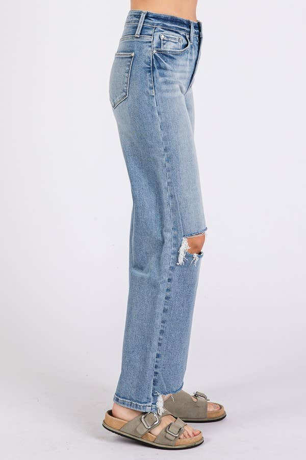 High waisted stretch jeans