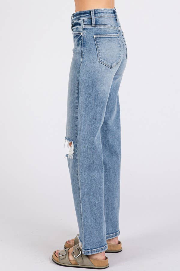 High waisted stretch jeans