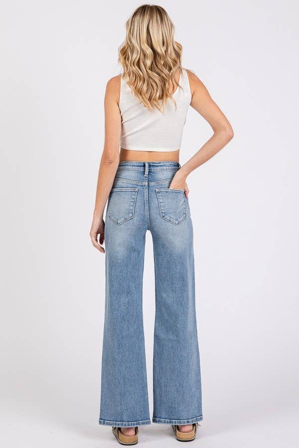 High waisted stretch jeans
