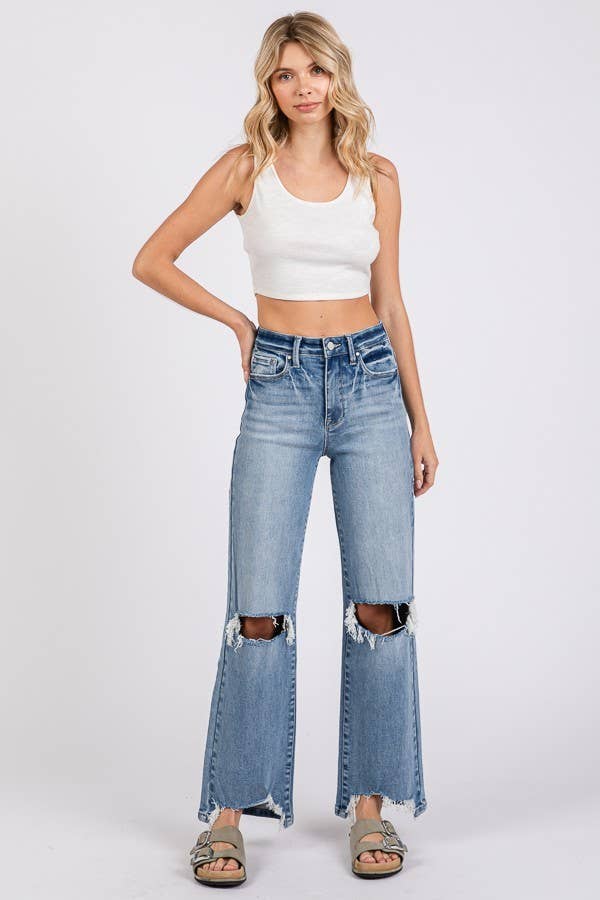 High waisted stretch jeans