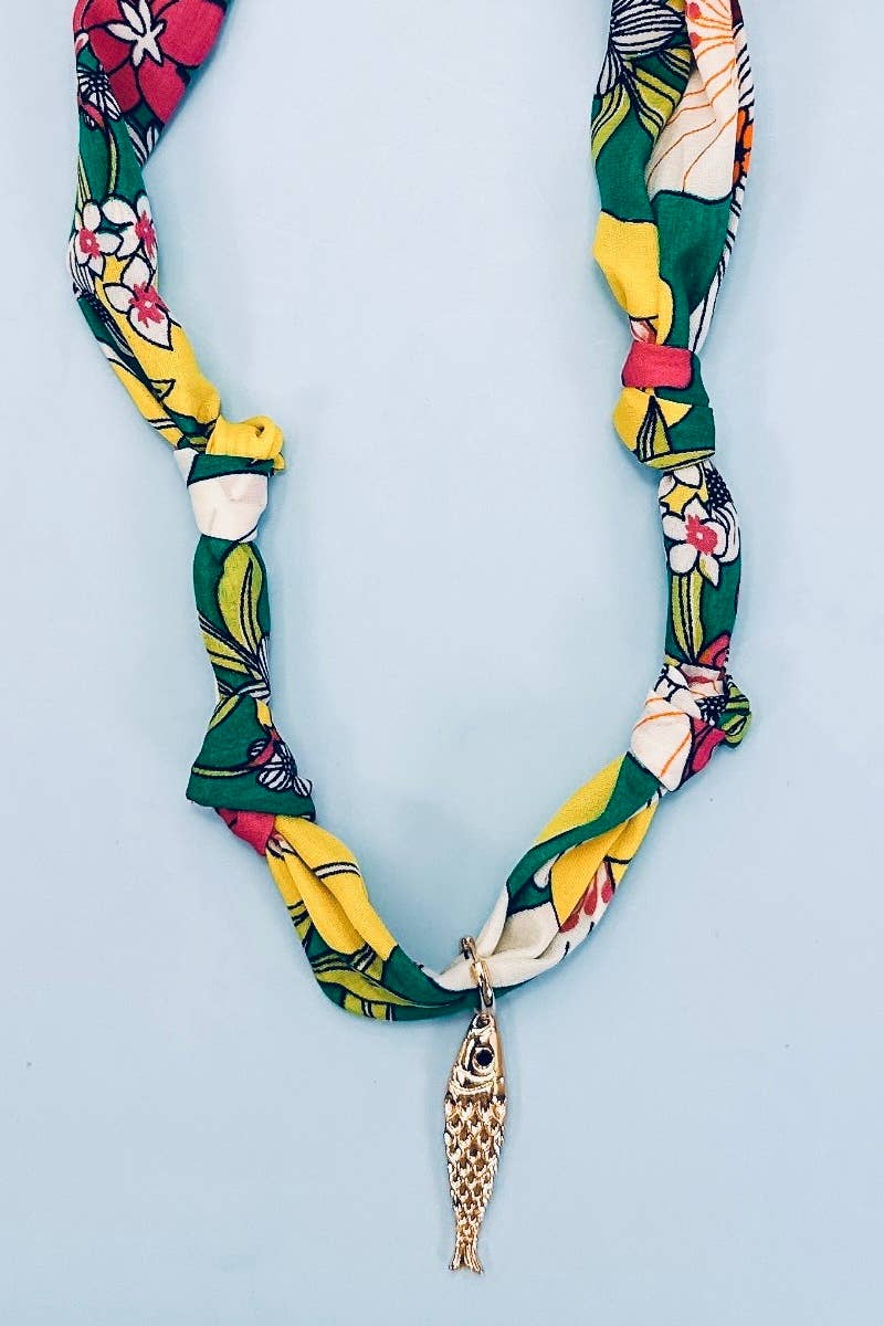 Handcrafted Scarf Interchangeable Charm Necklace | 80N92095