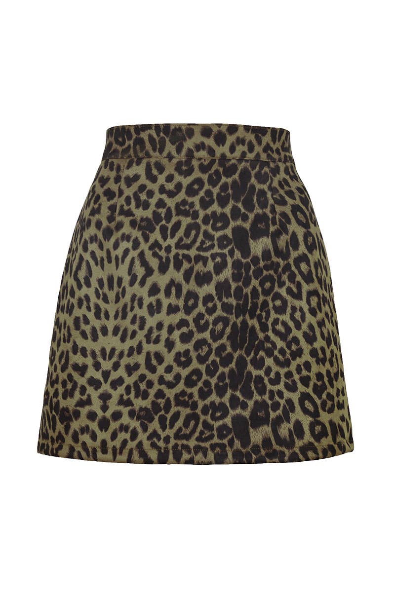 Suede wrap hip high waist zipper A-line solid color skirt