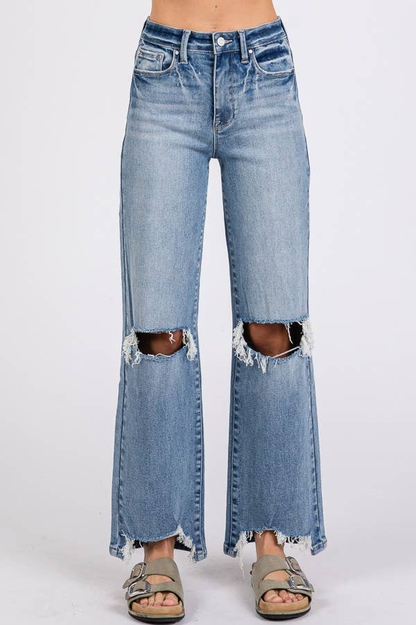 High waisted stretch jeans