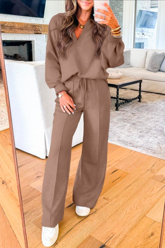 Dark khaki 2 piece set