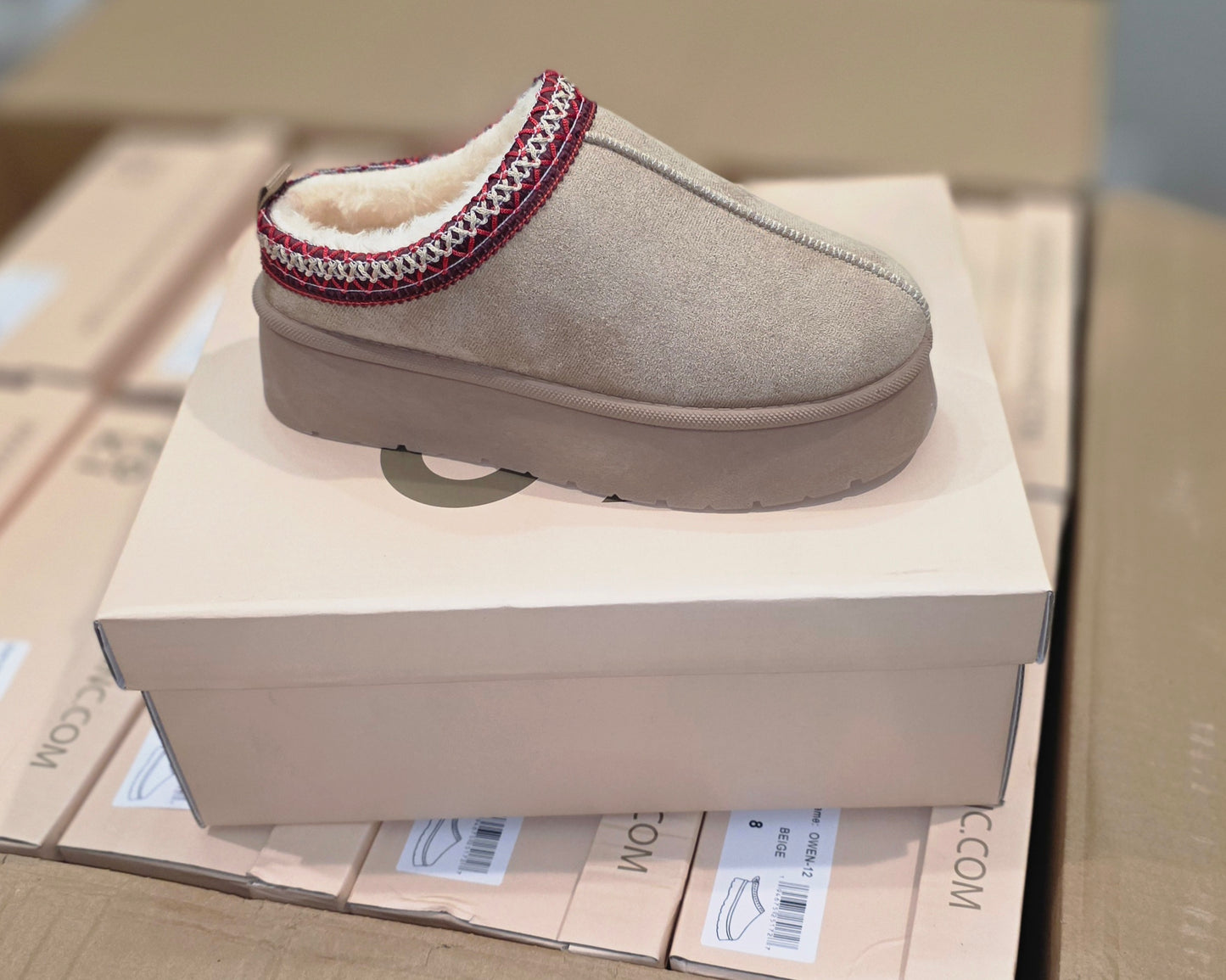 Fur lined clog