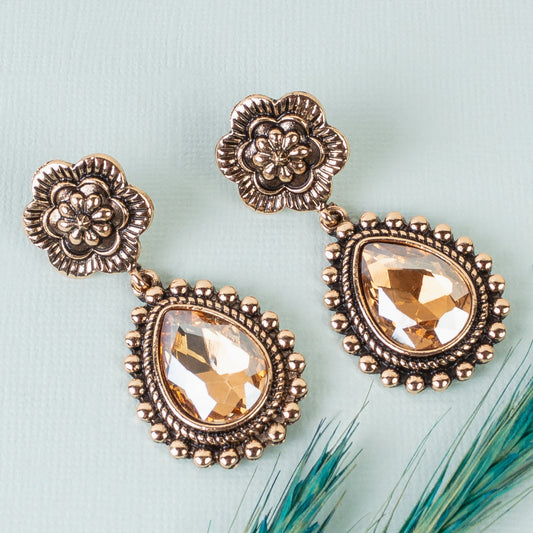 Crystal squash blossom earrings