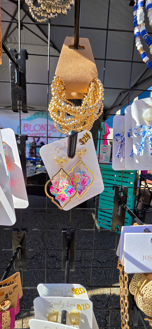 Sandy lou gold paisley earrings
