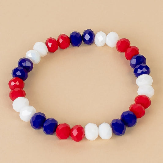 Crystal red/white/blue bracelet