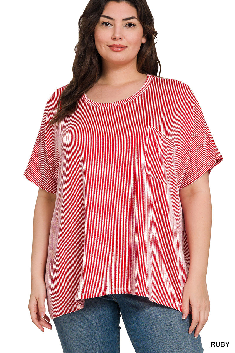 Zenana curvy ribbed top